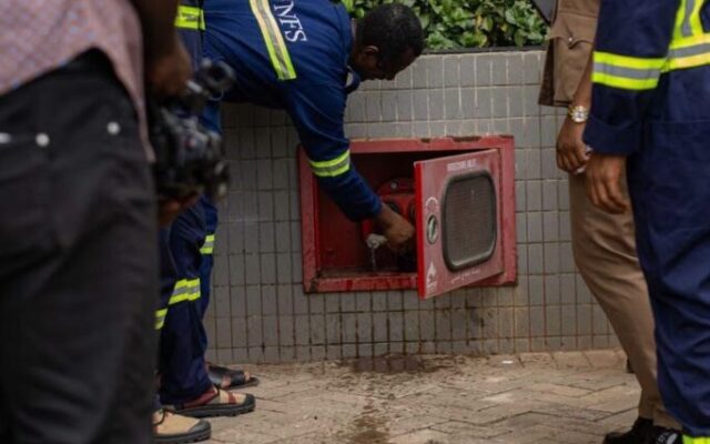GNFS, GWL inspect fire hydrants in Ministries enclave; 23 found faulty