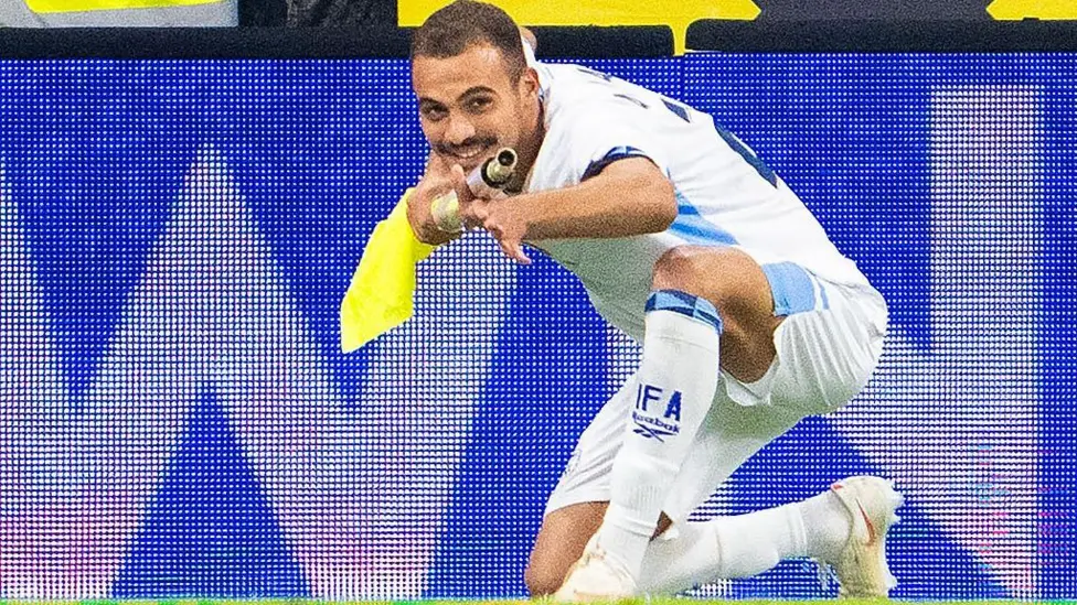 Israel player sent off for goal celebration mimicking gun