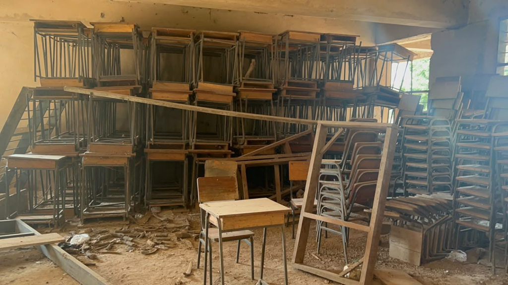 Desks rotting in abandoned Kintampo South E Block: A decade of neglect and a waste of state resources