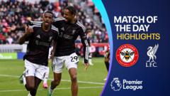 Liverpool come from behind to beat nine man Brentford