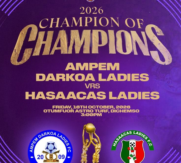 Ampem Darkoa Ladies and Hasaacas Ladies clash in 2026 Women’s Champion of Champions