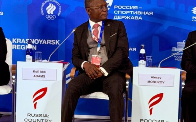 Kofi Adams calls for easier travel for African athletes in Russia sports forum address