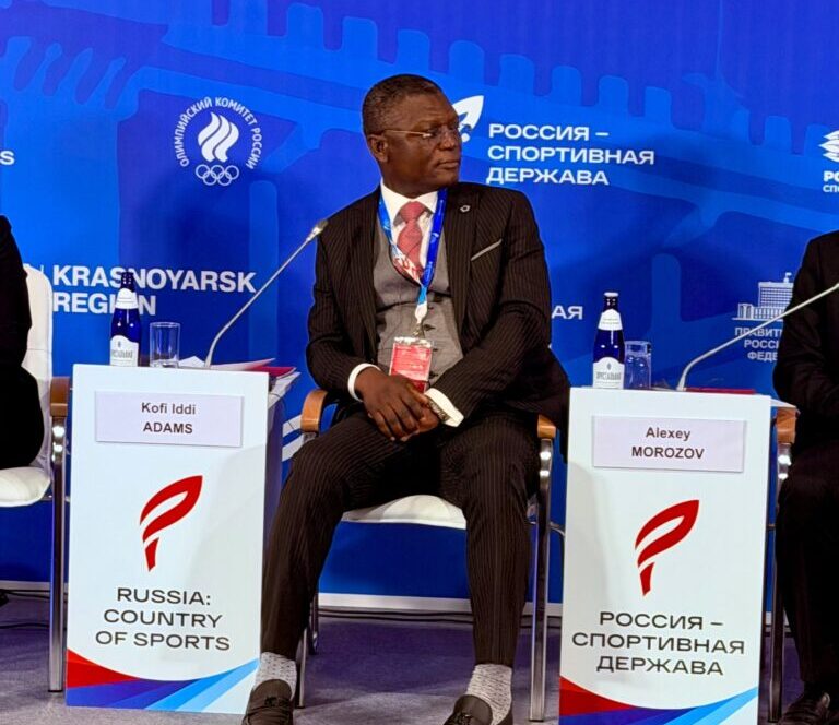 Kofi Adams calls for easier travel for African athletes in Russia sports forum address