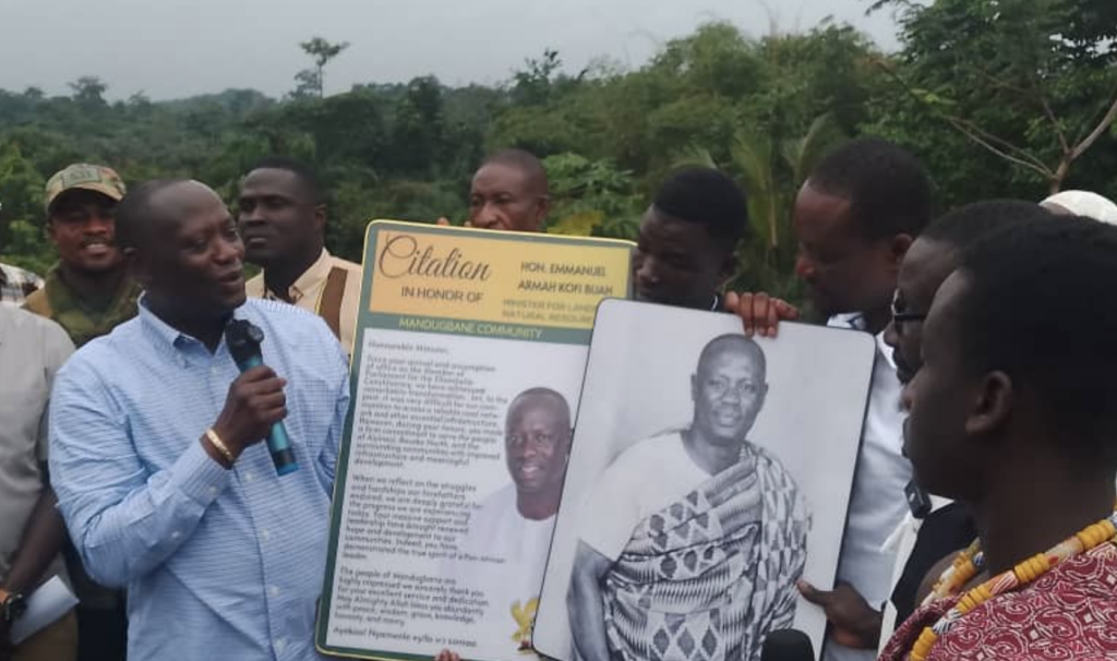Armah Kofi Buah honoured for developmental initiatives in Aiyinasi North