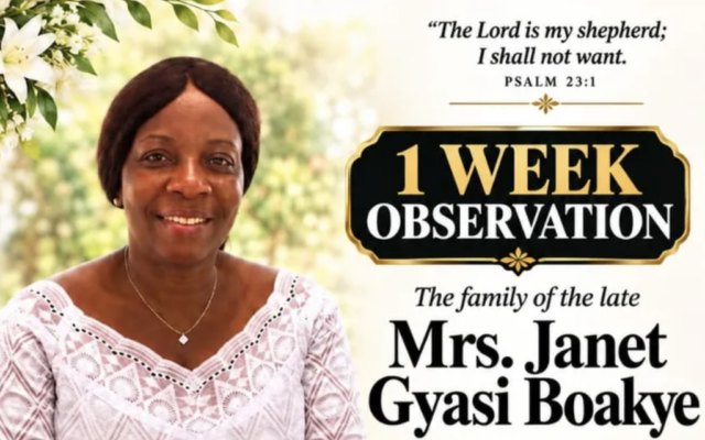 One Week Observation for Mrs Janet Gyasi Boakye