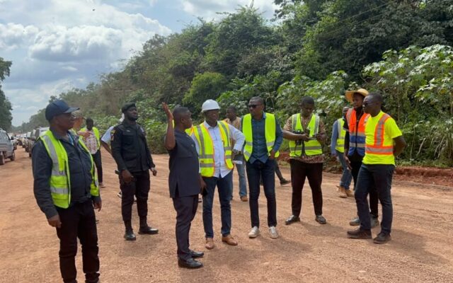 Bono East Minister inspects ‘Big Push’ roads; contractor on Tankor Fiema Busunya road ahead of schedule