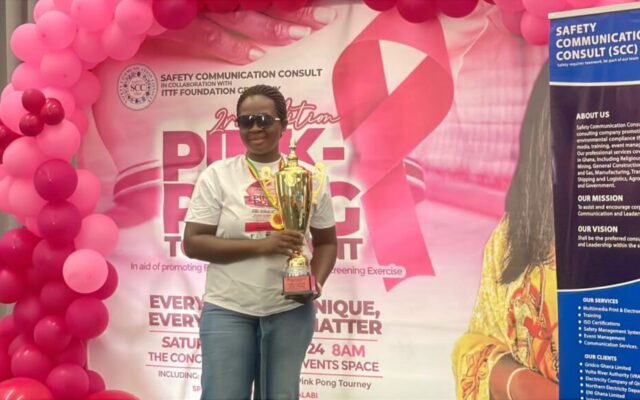 Millicent Blay wins second edition of Breast Cancer Awareness Pink Pong Tournament