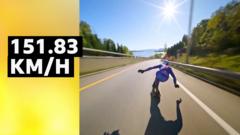 Watch new skateboarding speed world record of 151.83 km/h