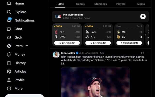 X expands its ‘Gametime’ sports hub beyond the NFL, starting with MLB