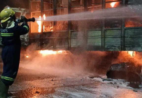 GH¢800,000 goods destroyed as fire engulfs Kia Rhino truck on Apedwa Kibi Road