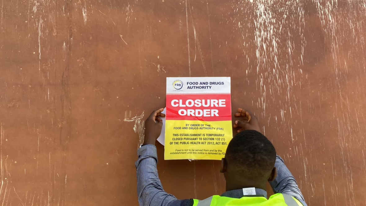 FDA shuts down illegal alcoholic beverage manufacturing facility at Senfi in the Bekwai Municipality