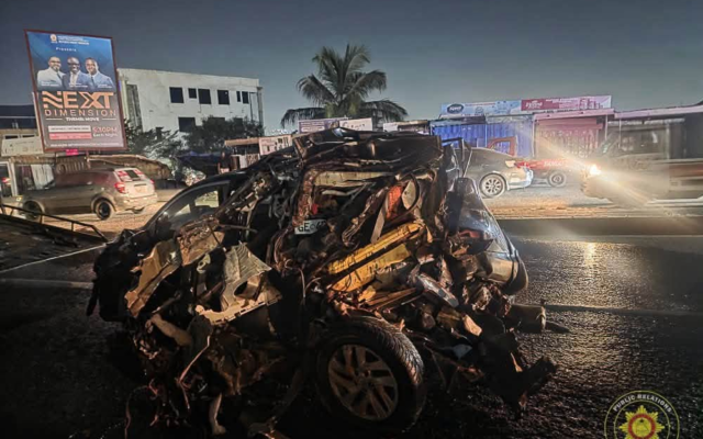 Three vehicles damaged in spillage incident at Awoshie Banyard
