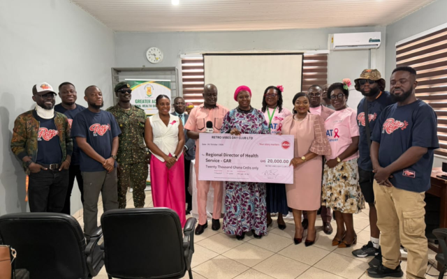 Retro Vibes Day Club donates GH¢20,000 to support breast cancer care in Greater Accra