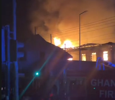 Fire ravages shops, houses near Central Police Station in Koforidua