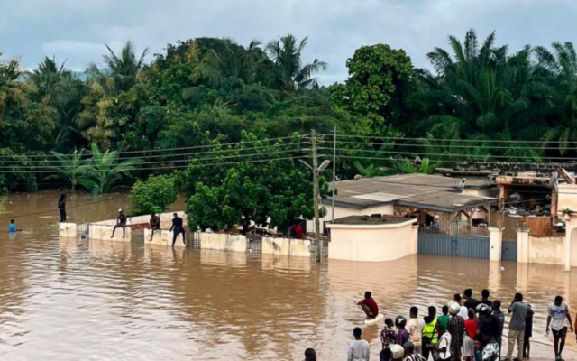 GNFS rescues stranded persons after flooding in Hohoe