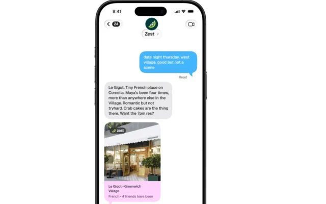 Zest’s new AI agent finds restaurants and books reservations over text